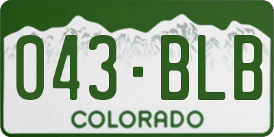 CO license plate 043BLB