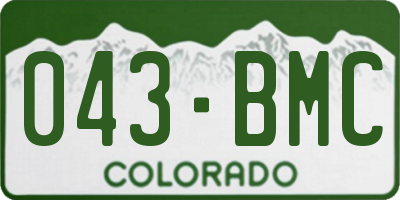 CO license plate 043BMC