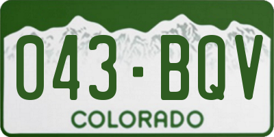 CO license plate 043BQV
