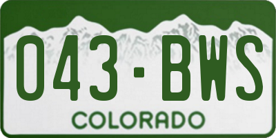 CO license plate 043BWS