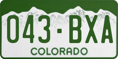 CO license plate 043BXA