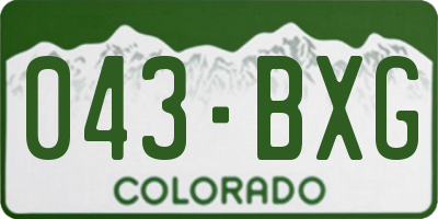 CO license plate 043BXG