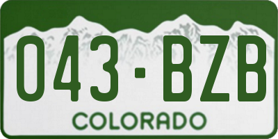 CO license plate 043BZB