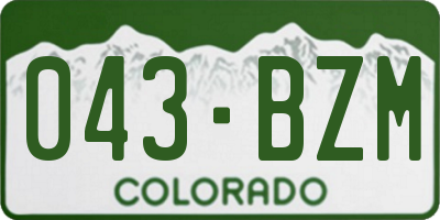 CO license plate 043BZM