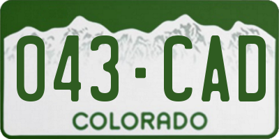 CO license plate 043CAD