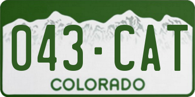 CO license plate 043CAT