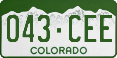 CO license plate 043CEE