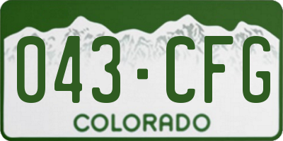 CO license plate 043CFG