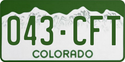 CO license plate 043CFT