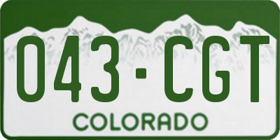 CO license plate 043CGT