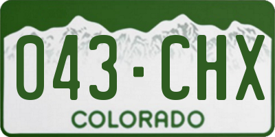 CO license plate 043CHX