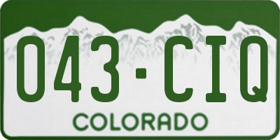 CO license plate 043CIQ
