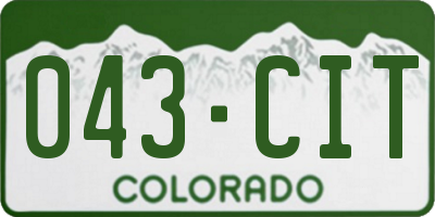 CO license plate 043CIT