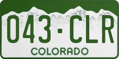 CO license plate 043CLR