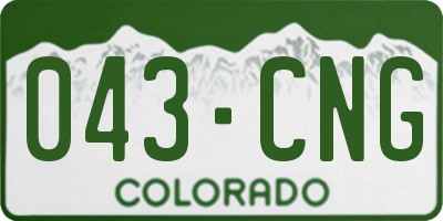 CO license plate 043CNG