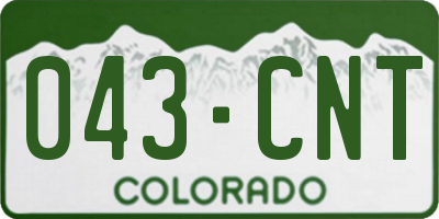 CO license plate 043CNT