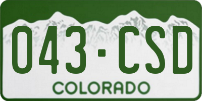 CO license plate 043CSD