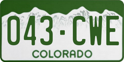 CO license plate 043CWE