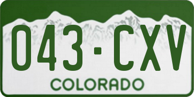 CO license plate 043CXV