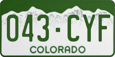 CO license plate 043CYF