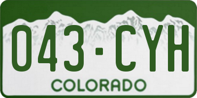 CO license plate 043CYH