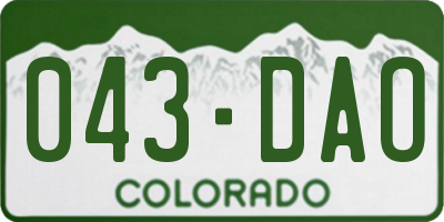 CO license plate 043DAO