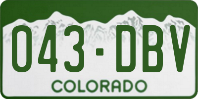 CO license plate 043DBV