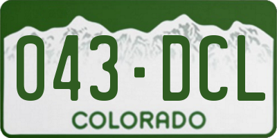 CO license plate 043DCL