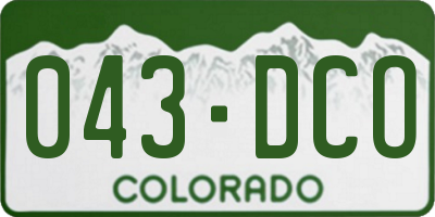 CO license plate 043DCO