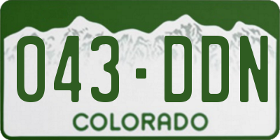 CO license plate 043DDN