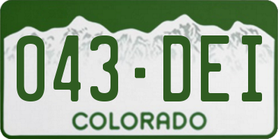CO license plate 043DEI