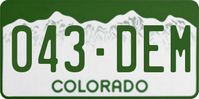 CO license plate 043DEM