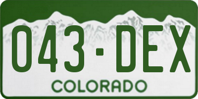 CO license plate 043DEX