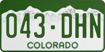 CO license plate 043DHN