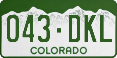 CO license plate 043DKL