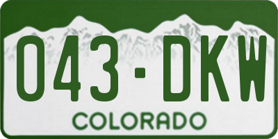 CO license plate 043DKW