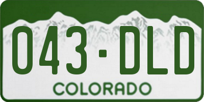 CO license plate 043DLD