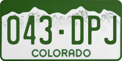 CO license plate 043DPJ