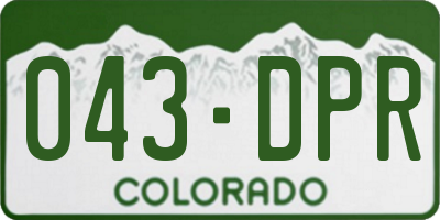 CO license plate 043DPR