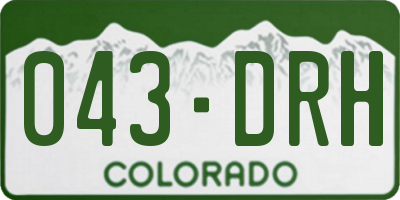 CO license plate 043DRH