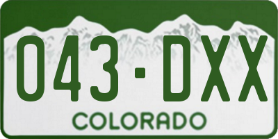 CO license plate 043DXX