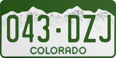 CO license plate 043DZJ