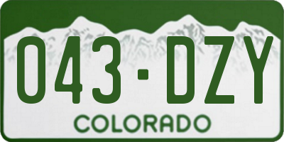 CO license plate 043DZY