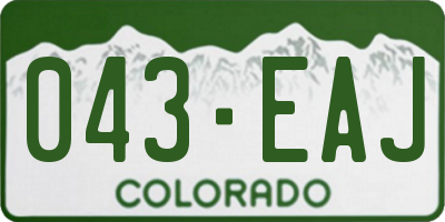CO license plate 043EAJ