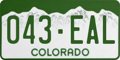 CO license plate 043EAL
