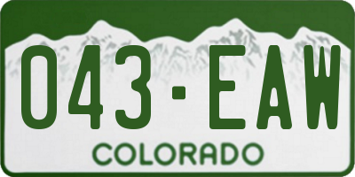 CO license plate 043EAW
