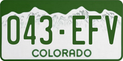 CO license plate 043EFV