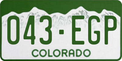 CO license plate 043EGP