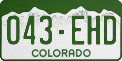 CO license plate 043EHD