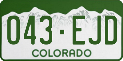 CO license plate 043EJD